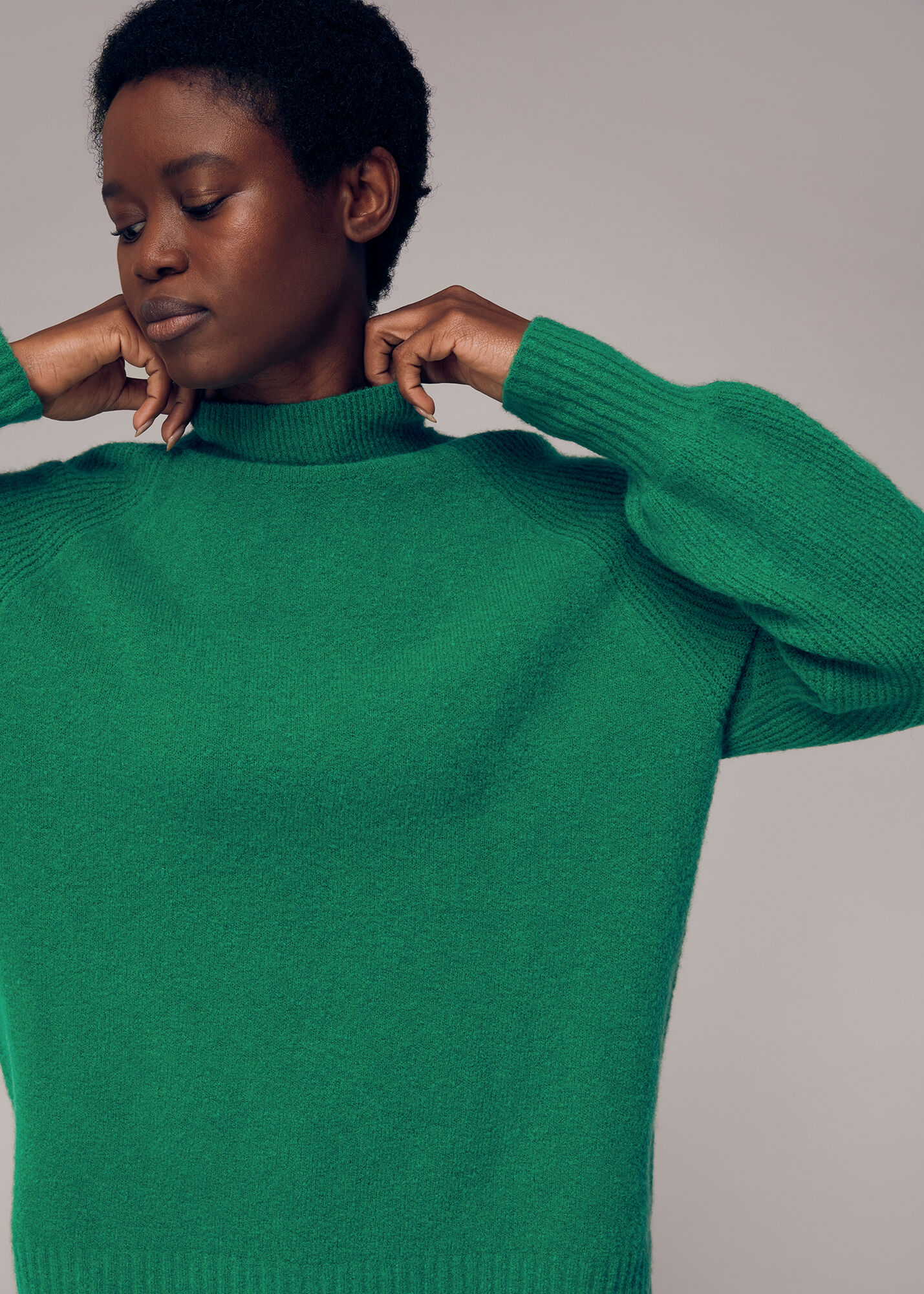 Green Full Sleeve Knitted Jumper | WHISTLES | Whistles