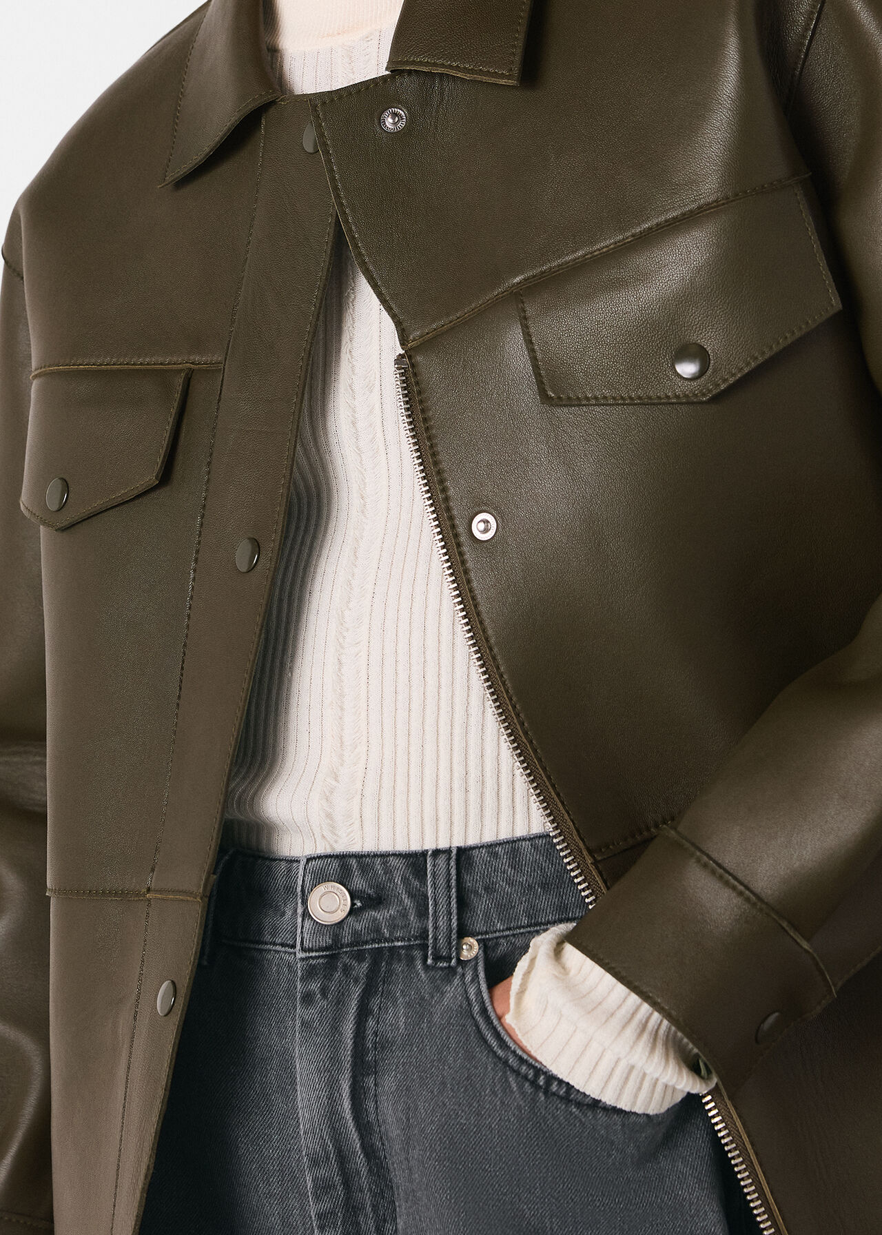 Clean Bonded Leather Jacket