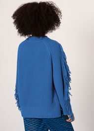 Fringe Sleeve Cable Sweater