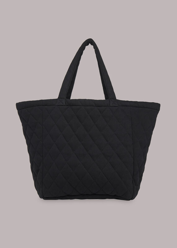Black Lyle Quilted Tote Bag