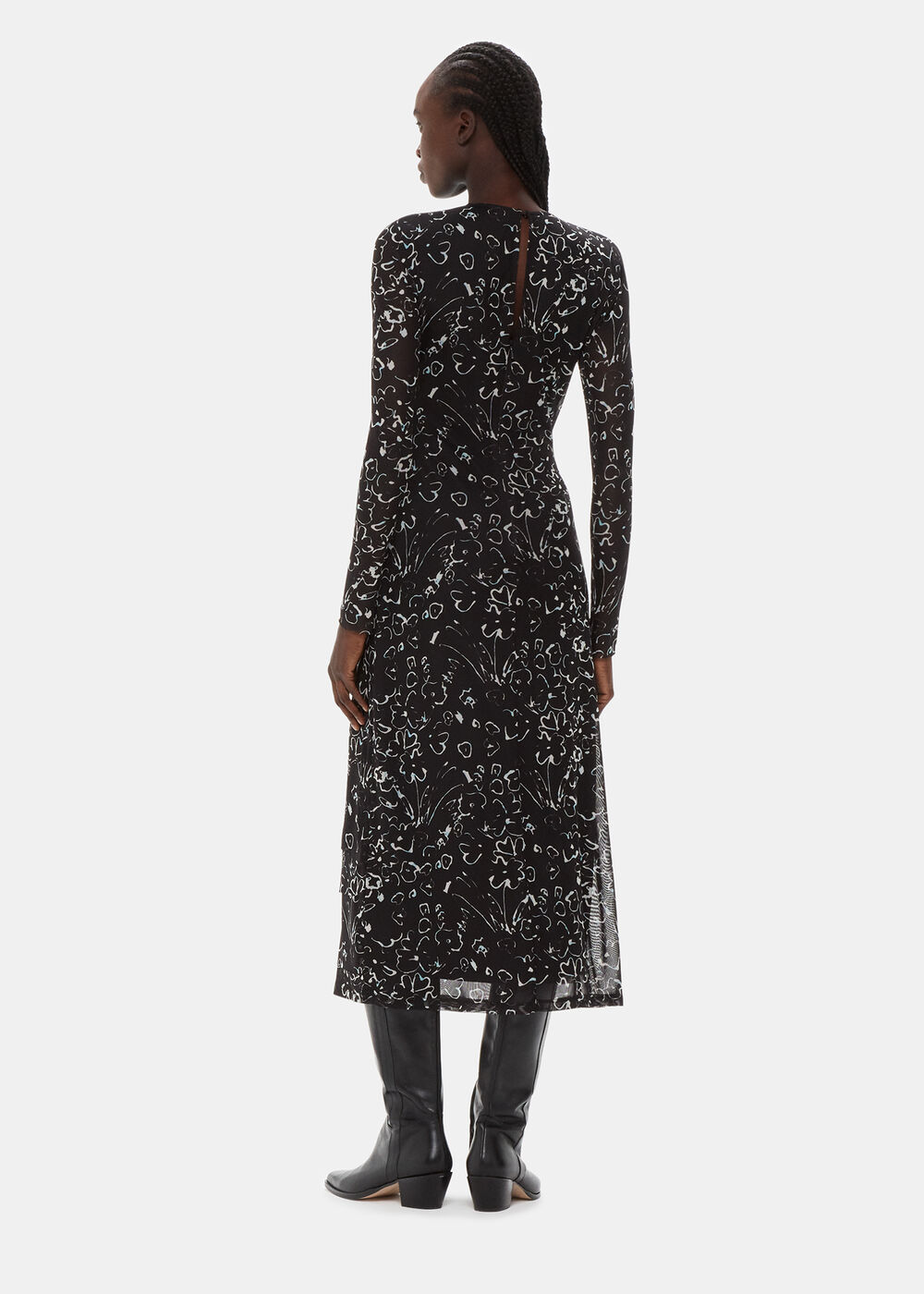Scribble Bouquet Mesh Dress
