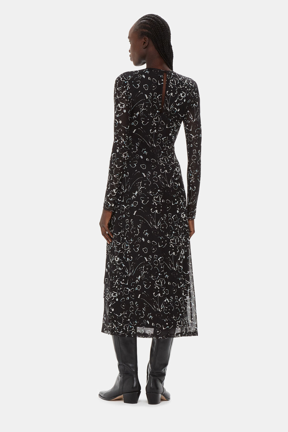 Scribble Bouquet Mesh Dress