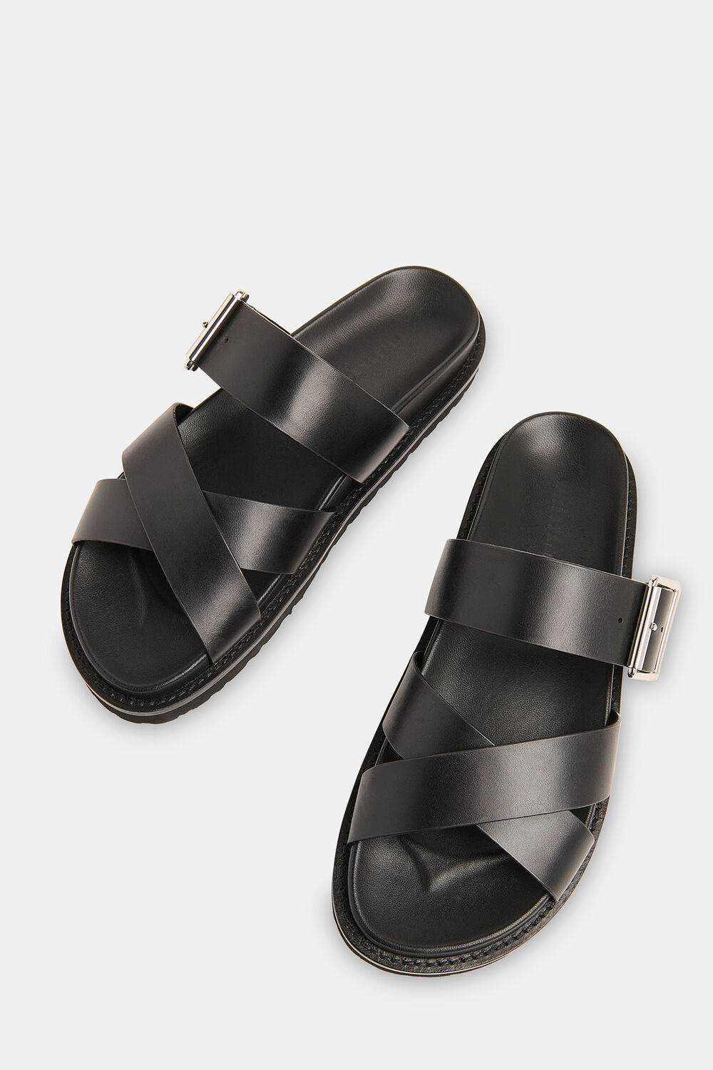 Black Celestine Buckle Detail Slider