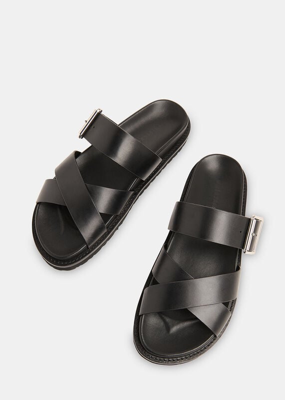Black Celestine Buckle Detail Slider