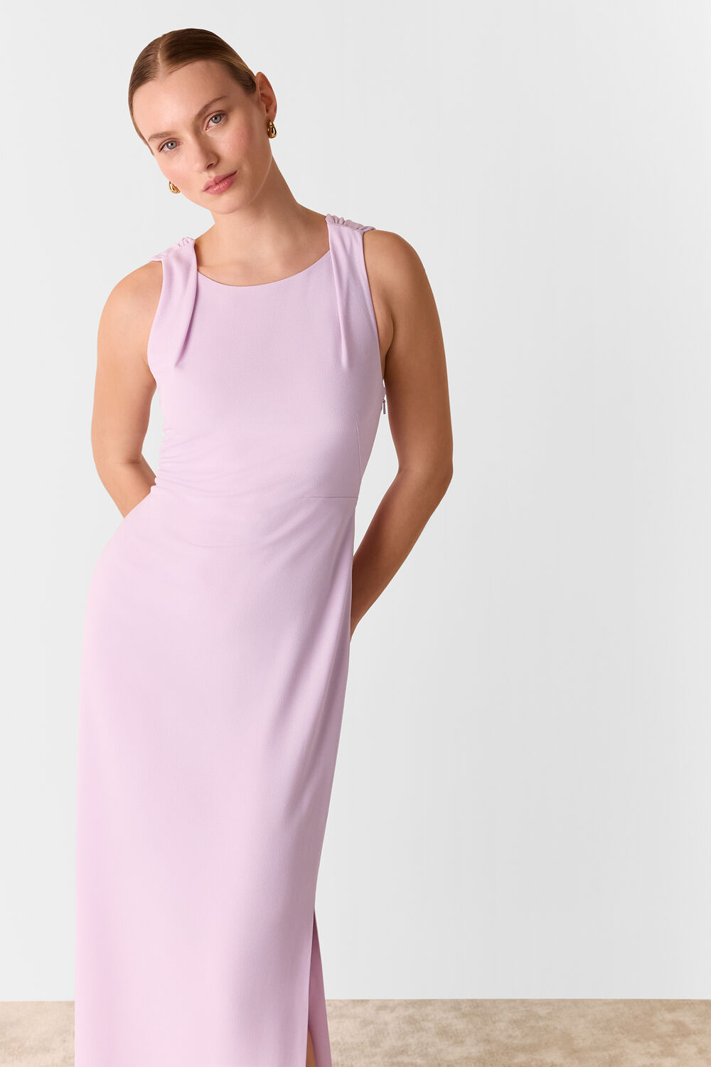 Lilac Tie Back Maxi Dress