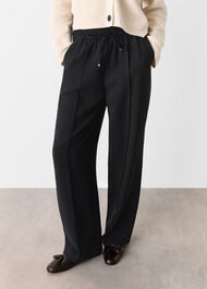 Drawstring Waist Crepe Trouser