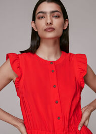 Frill Sleeve Button Jumpsuit