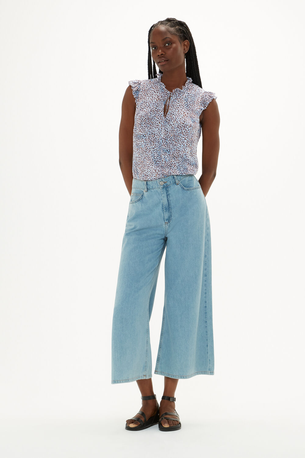 Ink Spot Frill Blouse