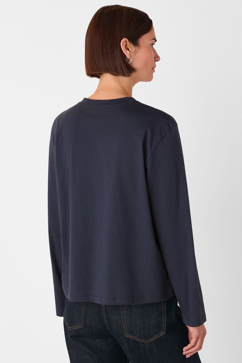 Navy Relaxed Long Sleeve Tee