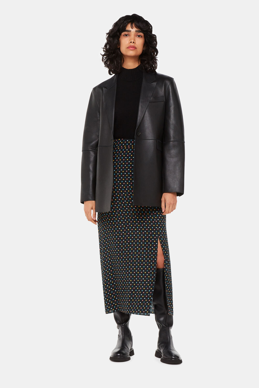Scattered Hearts Midi Skirt