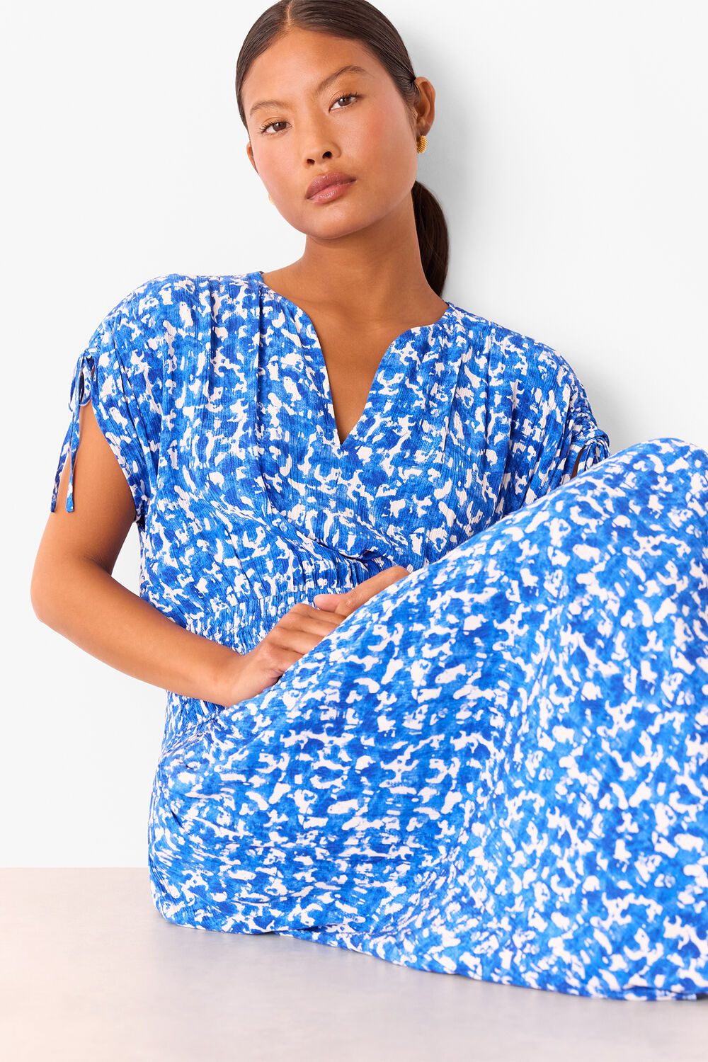 Petite Brushed Stroke Midi Dress
