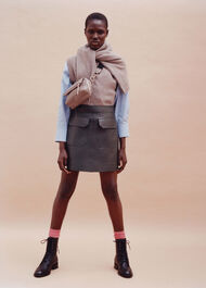 Military Leather Pocket Skirt