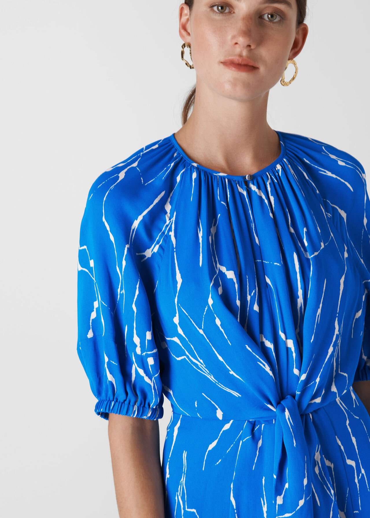Blue/Multi Monika Twig Print Dress | WHISTLES