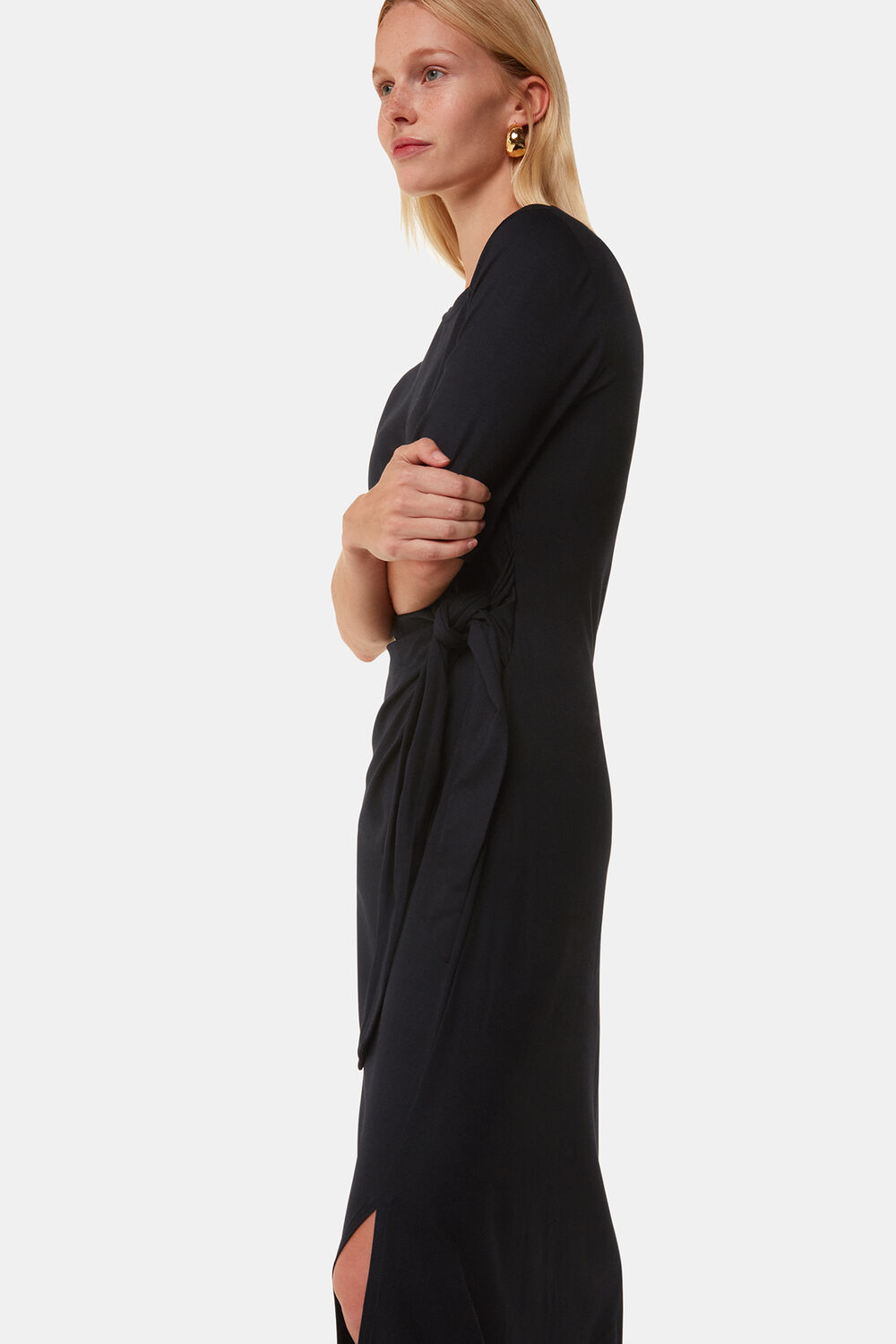 Twist Front Jersey Dress