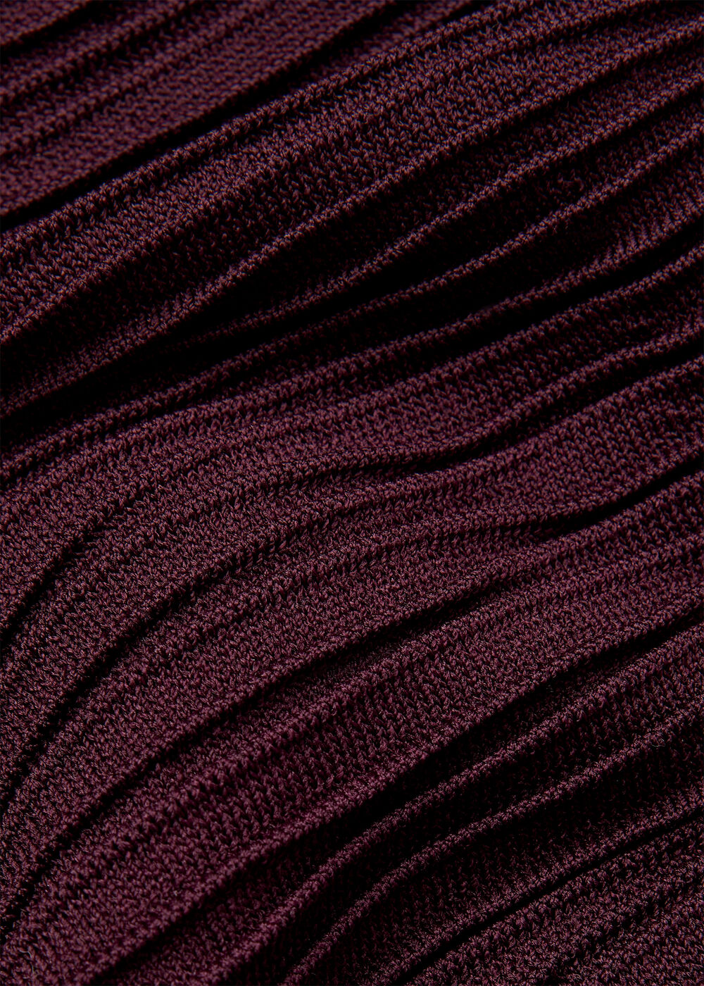 Funnel Neck Pleated Knit Dress