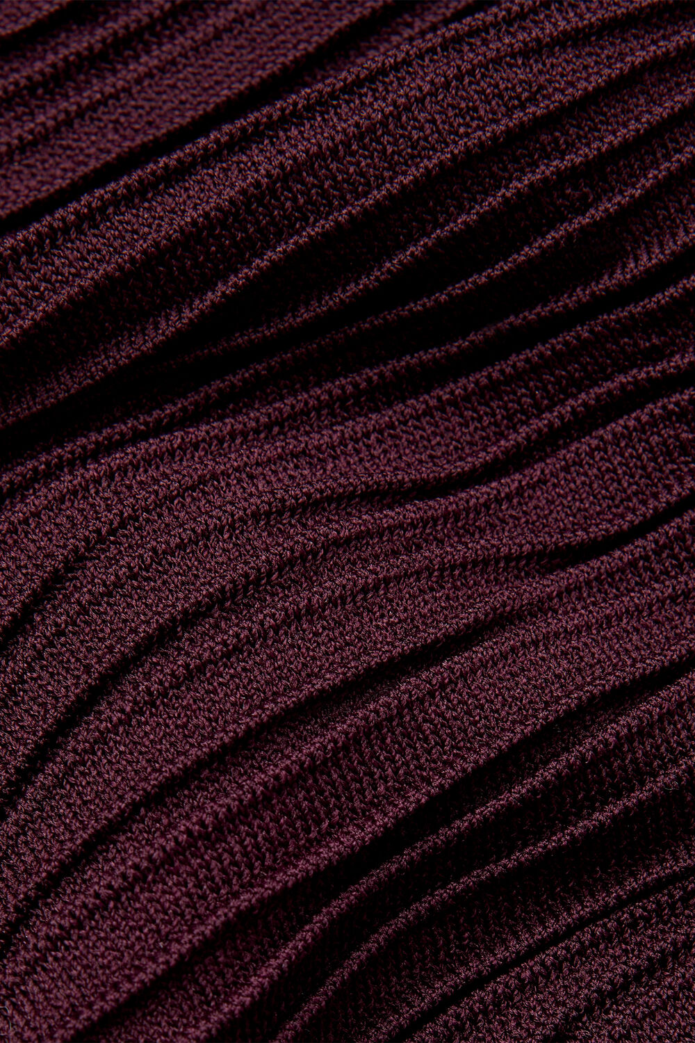 Plum Funnel Neck Pleated Knit Dress