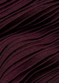 Funnel Neck Pleated Knit Dress