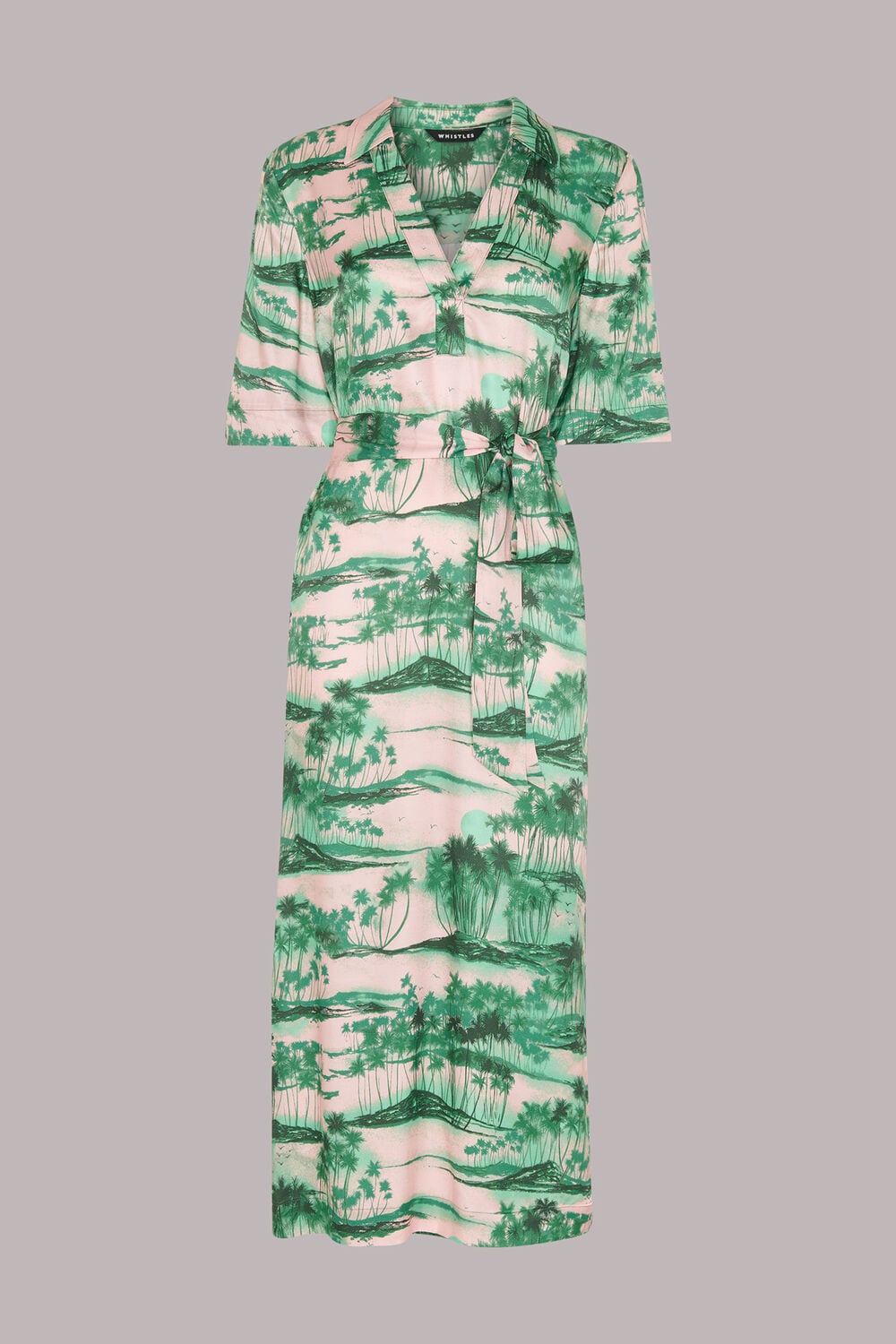 Waving Palms Shirt Dress