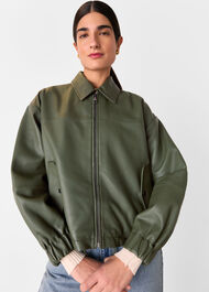 Frida Leather Bomber Jacket