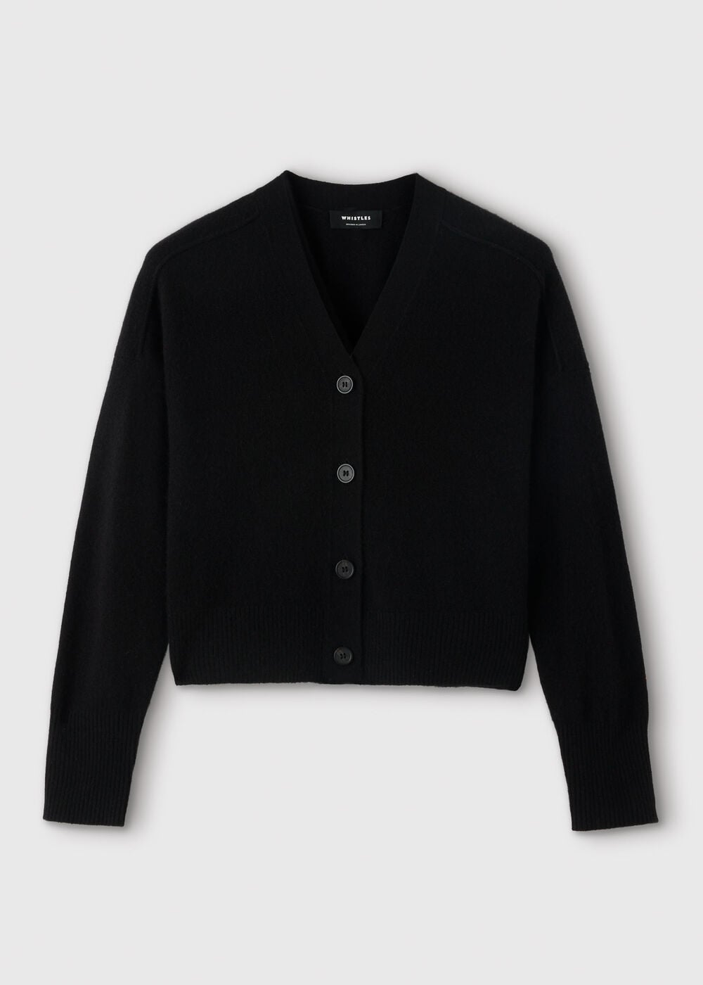Black Cashmere Button Cardigan