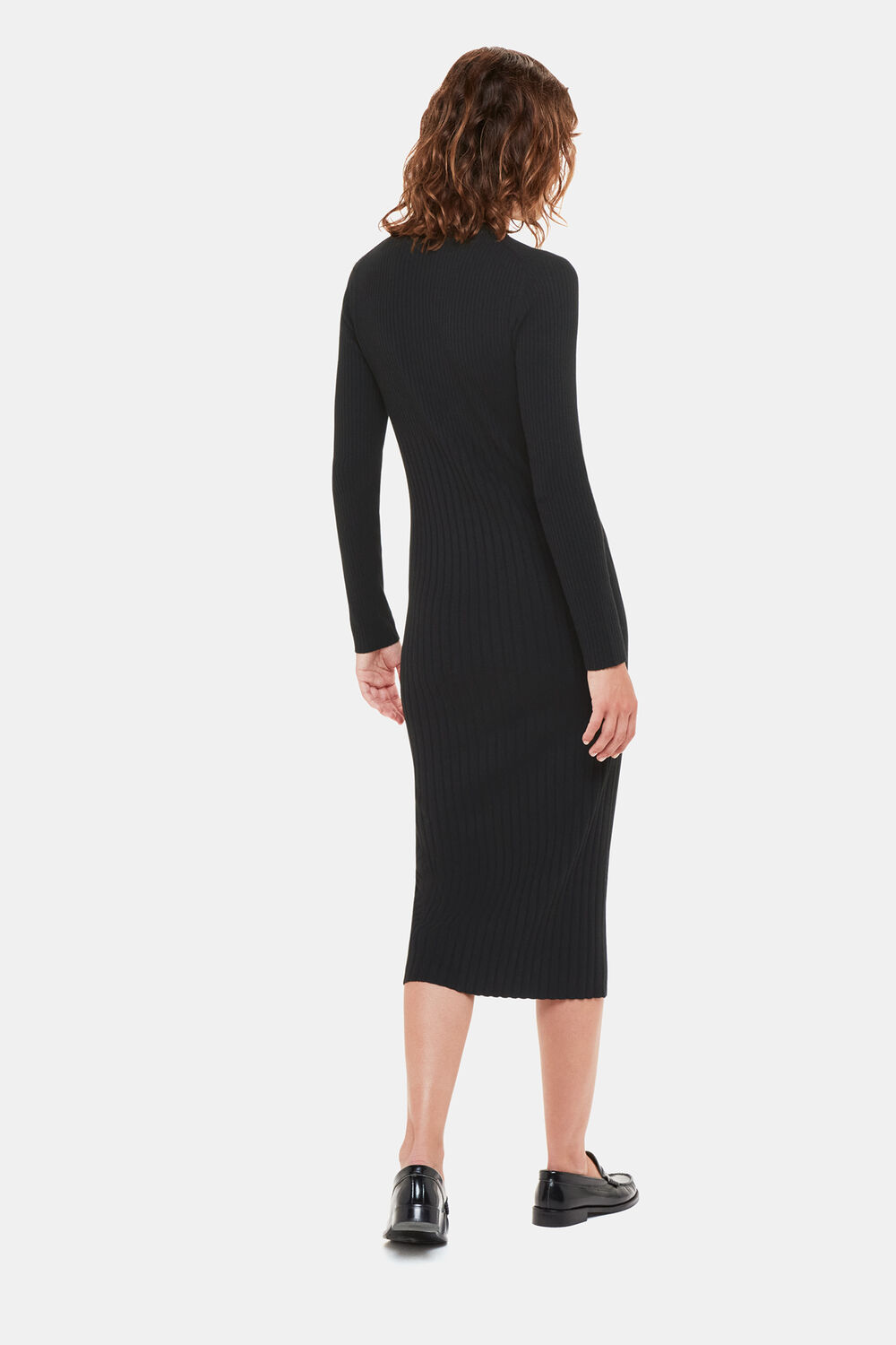 Ribbed Knitted Midi Dress