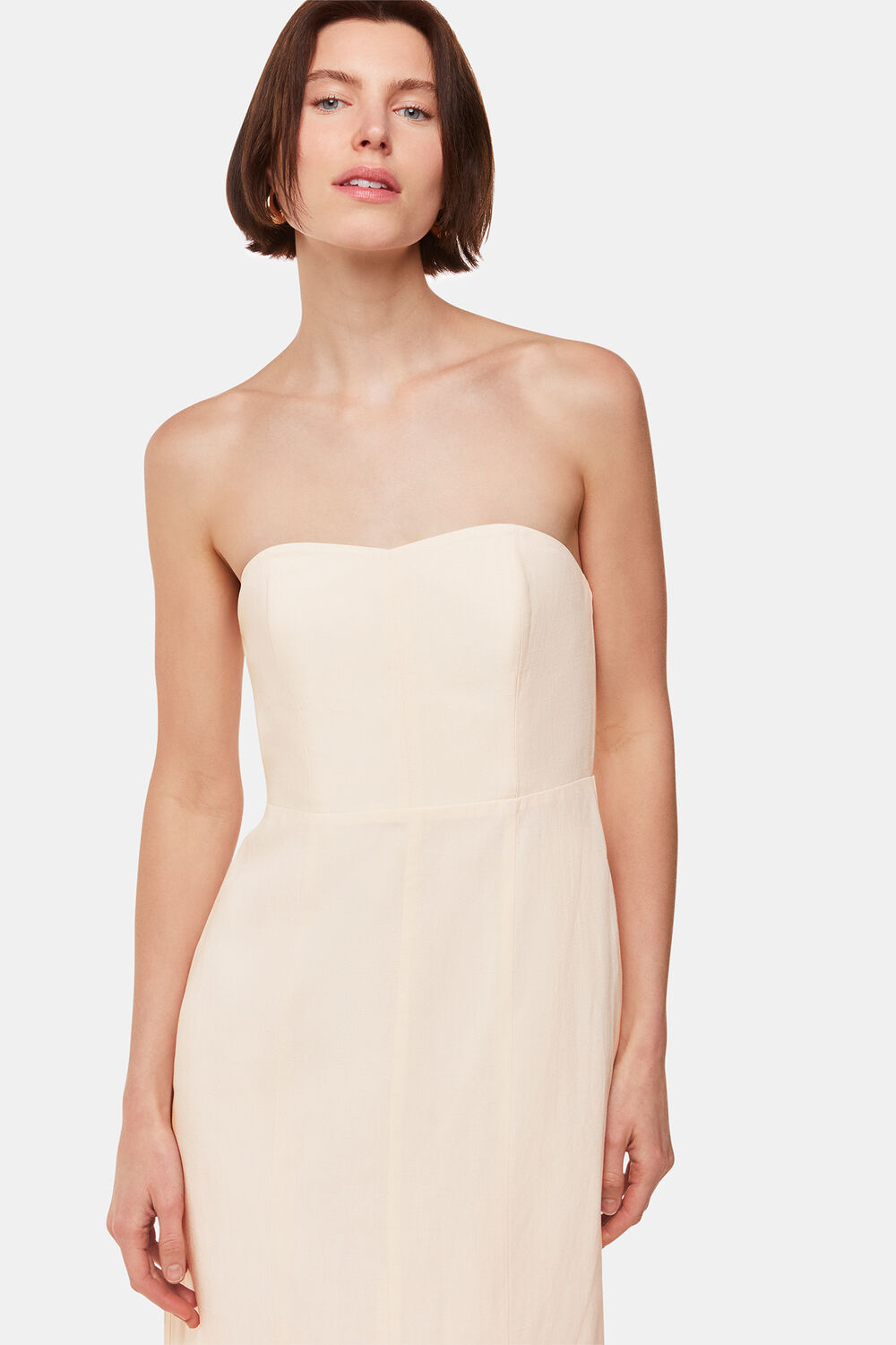 Bandeau Linen Blend Dress