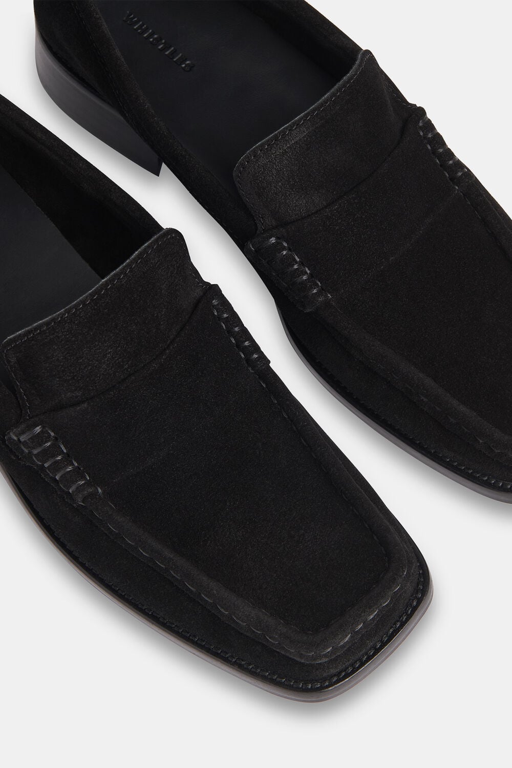 Black Mora Suede Square Toe Loafer