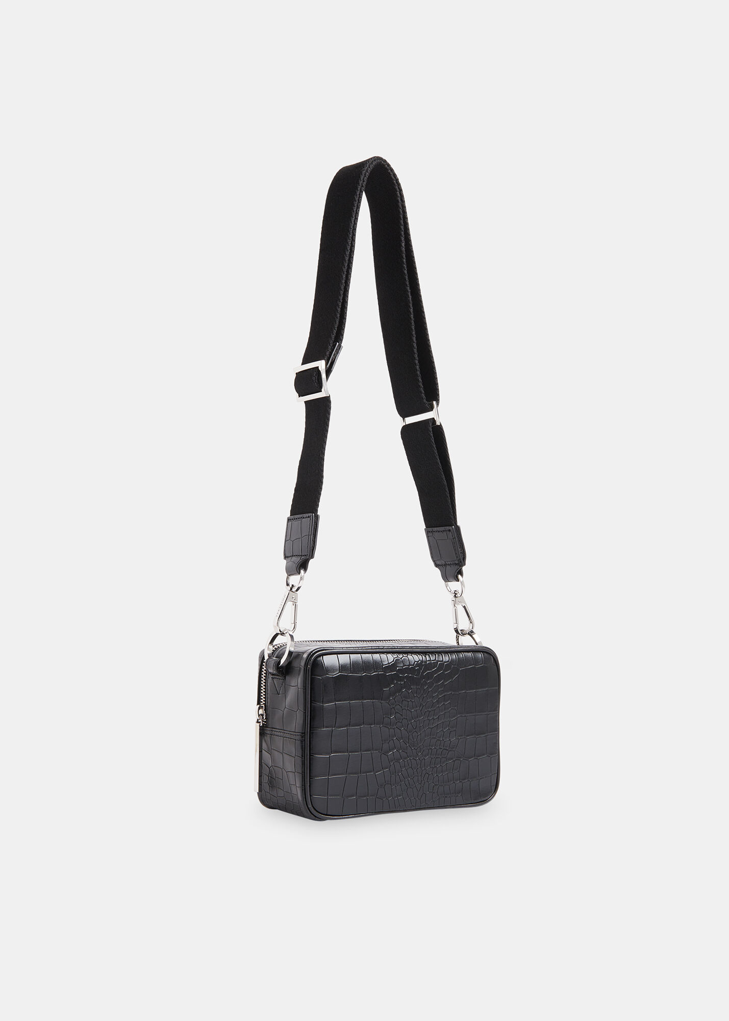 Black Bibi Croc Crossbody Bag | WHISTLES | Whistles US |