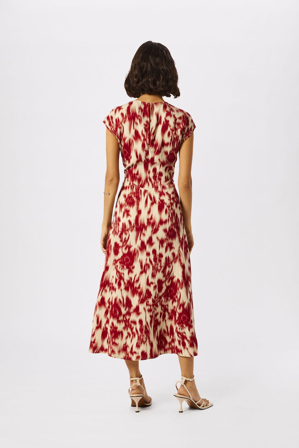 Blurred Floral Crepe Dress