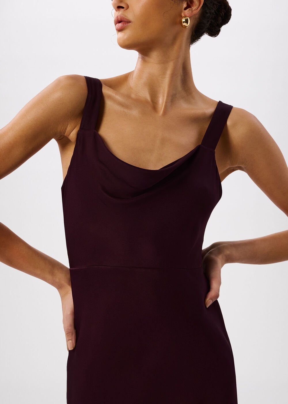 Thea Cowl Satin Maxi Dress