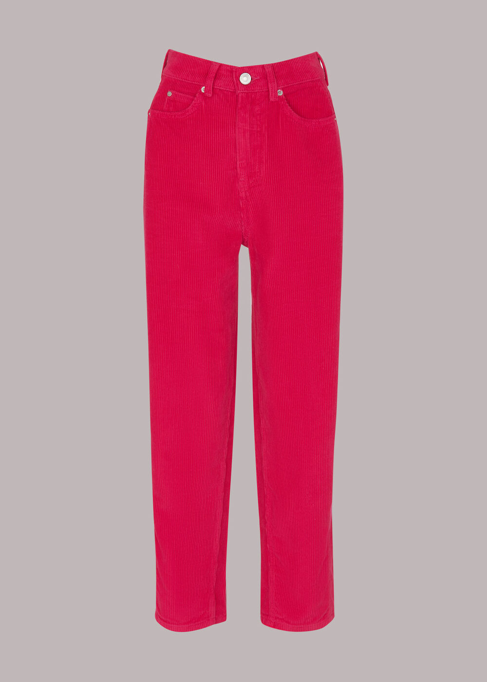 Cord High Waist Barrel Jean