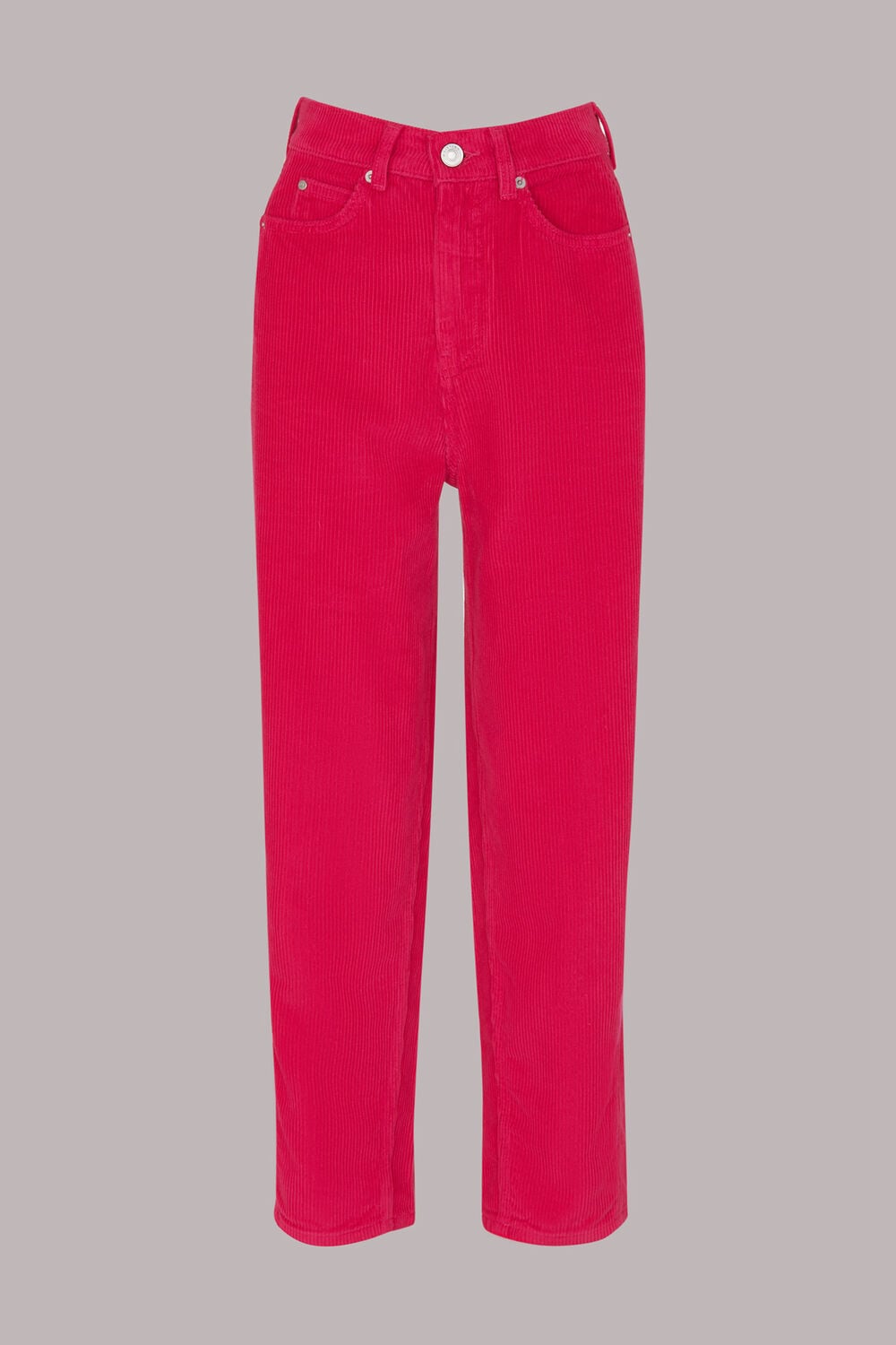 Pink Cord High Waist Barrel Jean