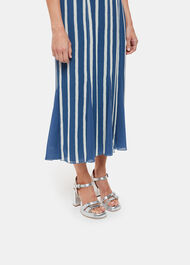 Petite Eliza Stripe Print Midi Dress