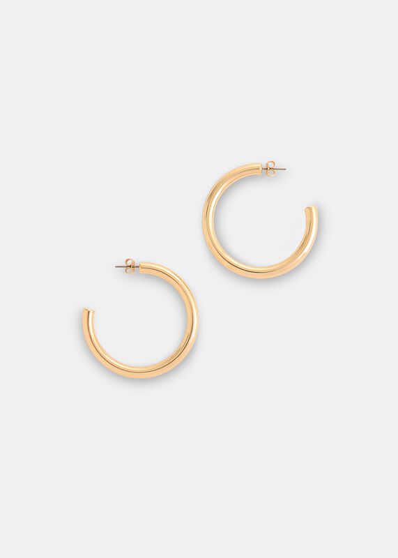 Gold Tubular Large Hoop