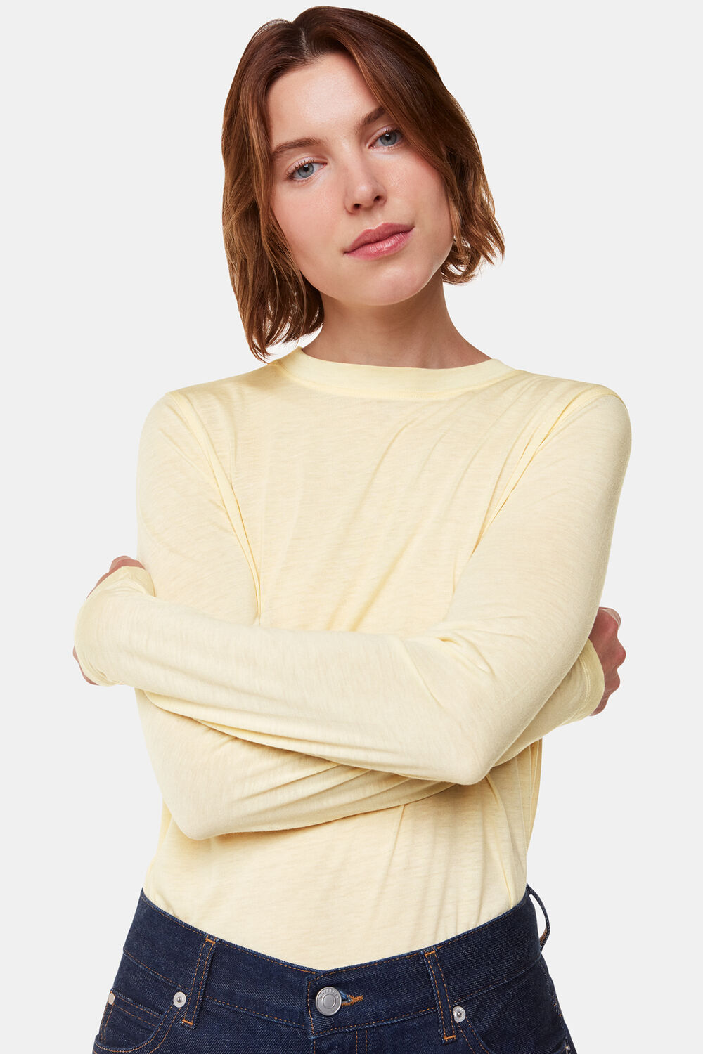 Wool Blend Crew Neck Top