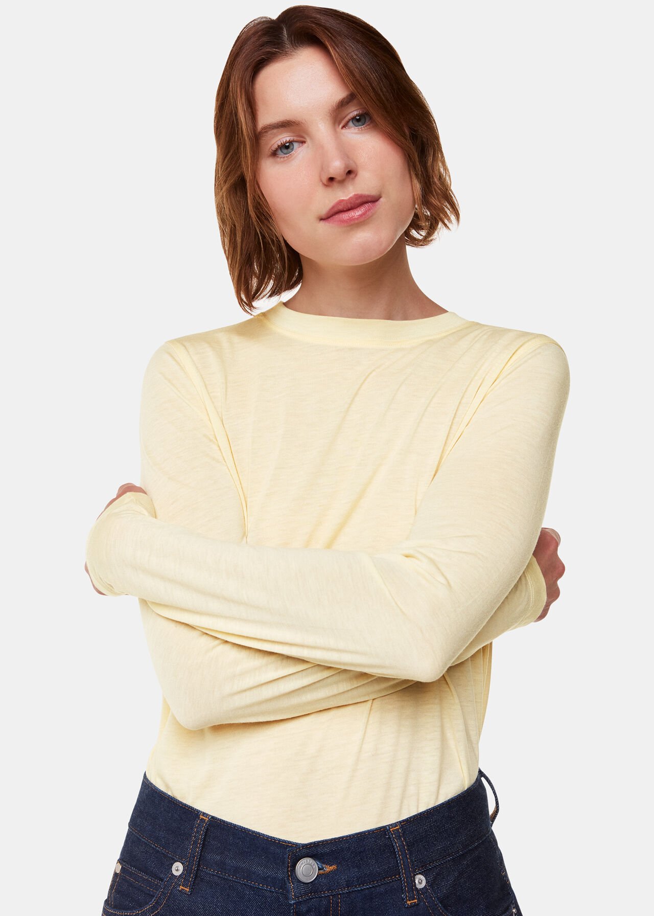 Wool Blend Crew Neck Top