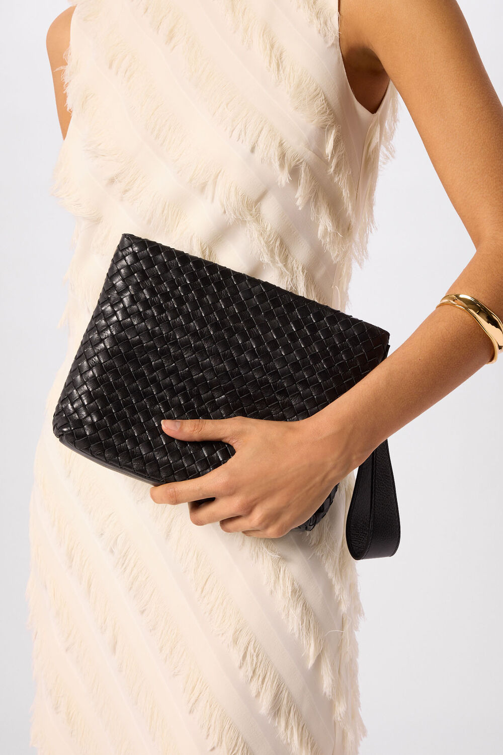 Avah Woven Zip Clutch