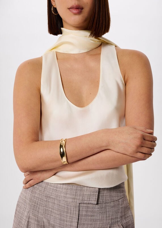 Gold Chunky Irregular Cuff Bangle