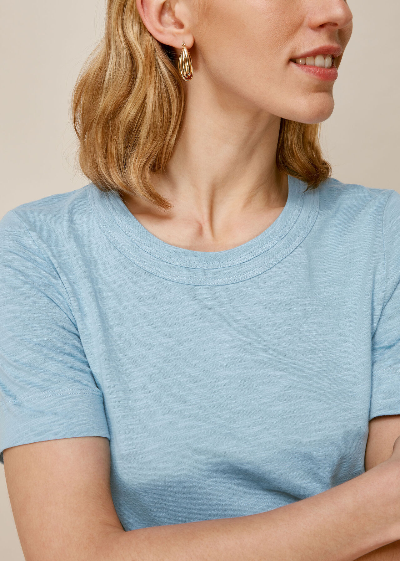 Rosa Double Trim T-Shirt Pale Blue