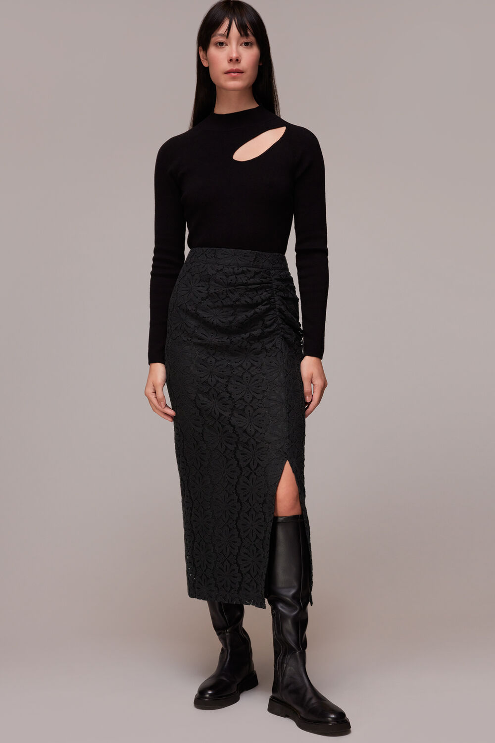 Lace Column Skirt