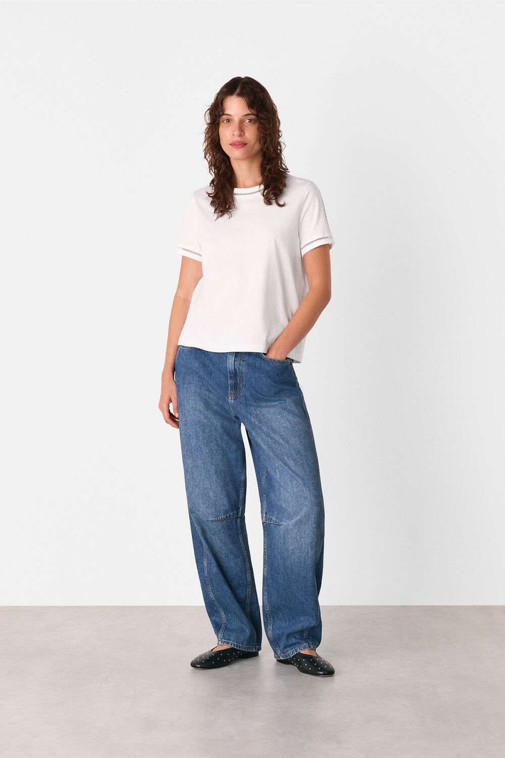 Broderie Trim Detail Tee