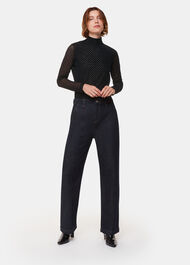 Checked Flocked Mesh Top