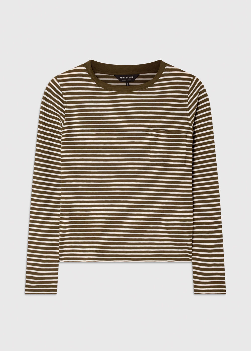 Stripe Crew Neck Pocket Top