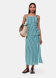 Emily Tonal Stripe Midi Skirt