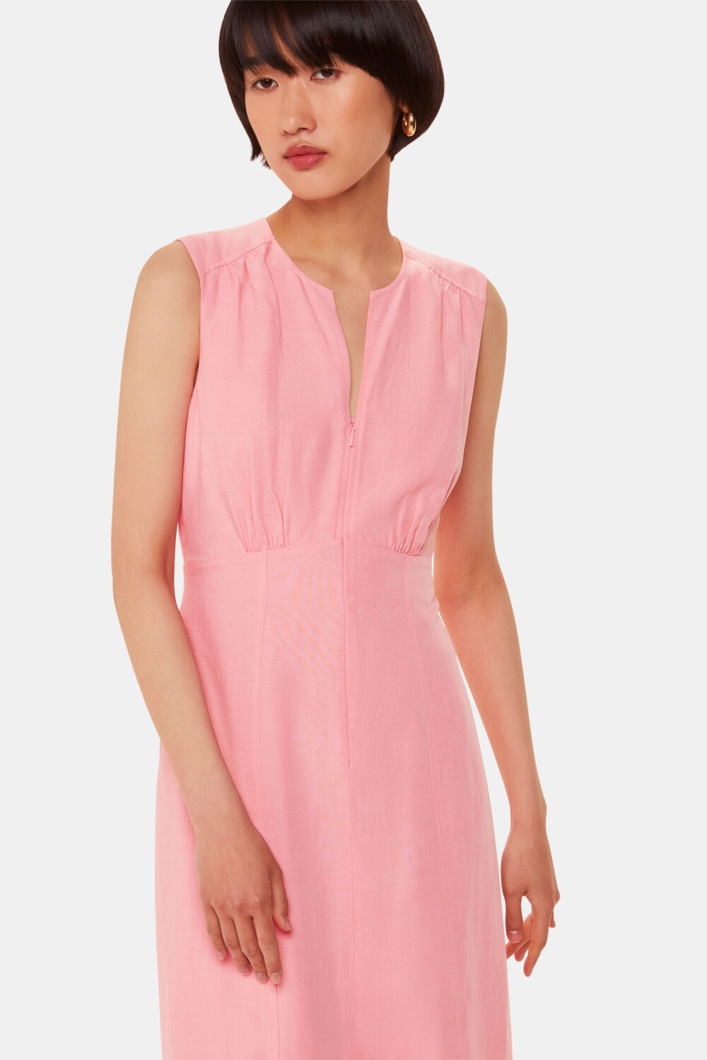 Abbie Linen Blend Midi Dress
