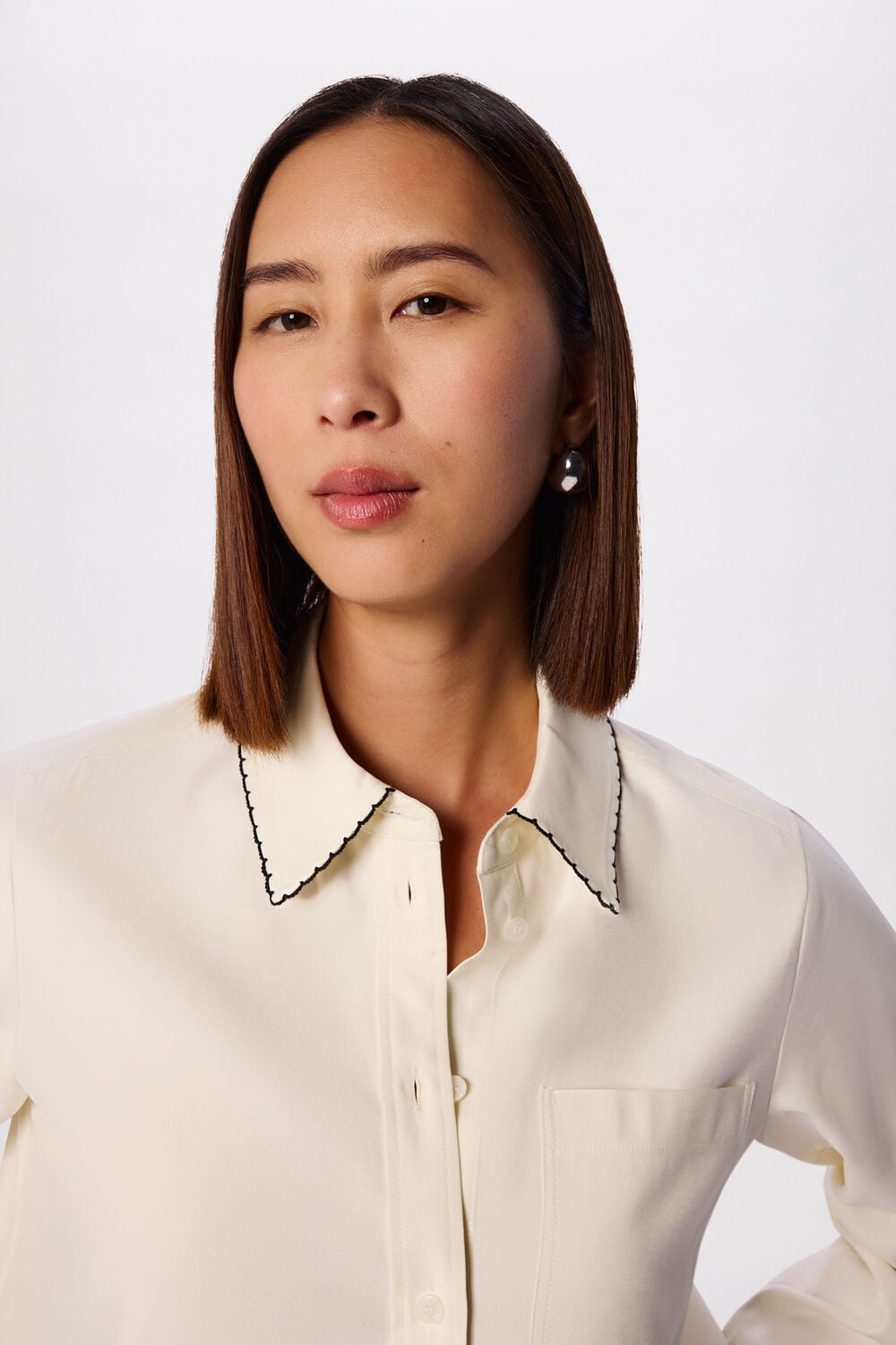Embroidered Collar Shirt