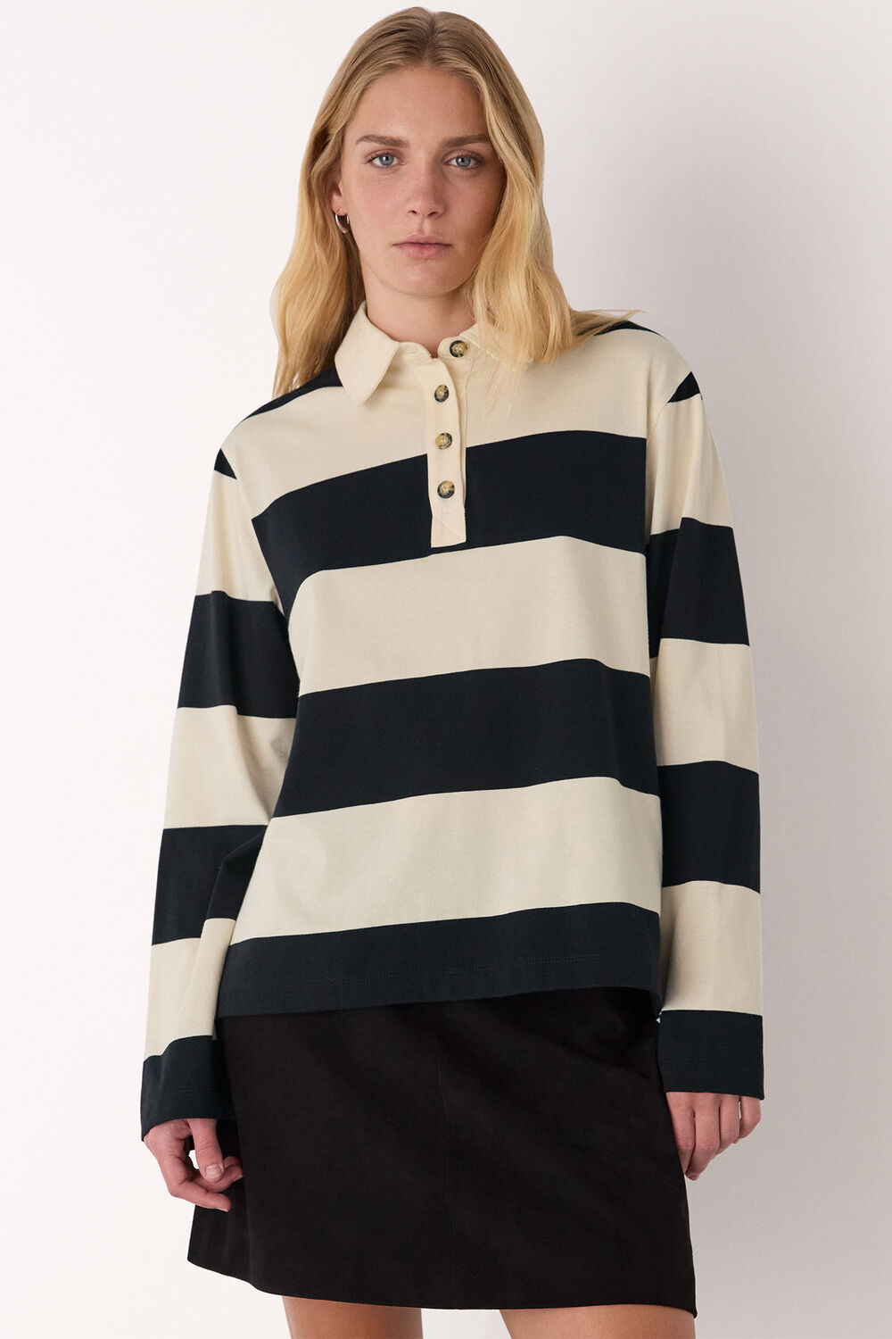Ivory Stripe Polo Shirt