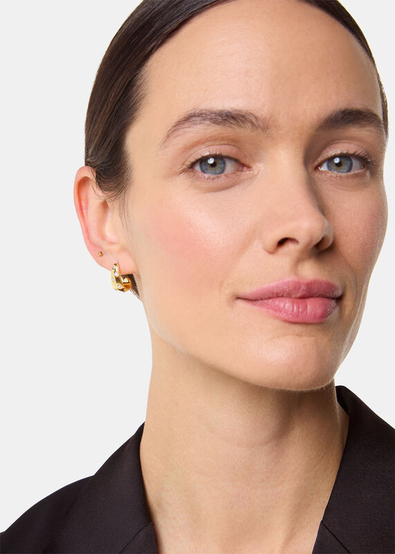 Gold Diamante Mini Curved Earring
