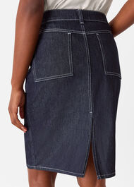 Contrast Stitch Midi Skirt