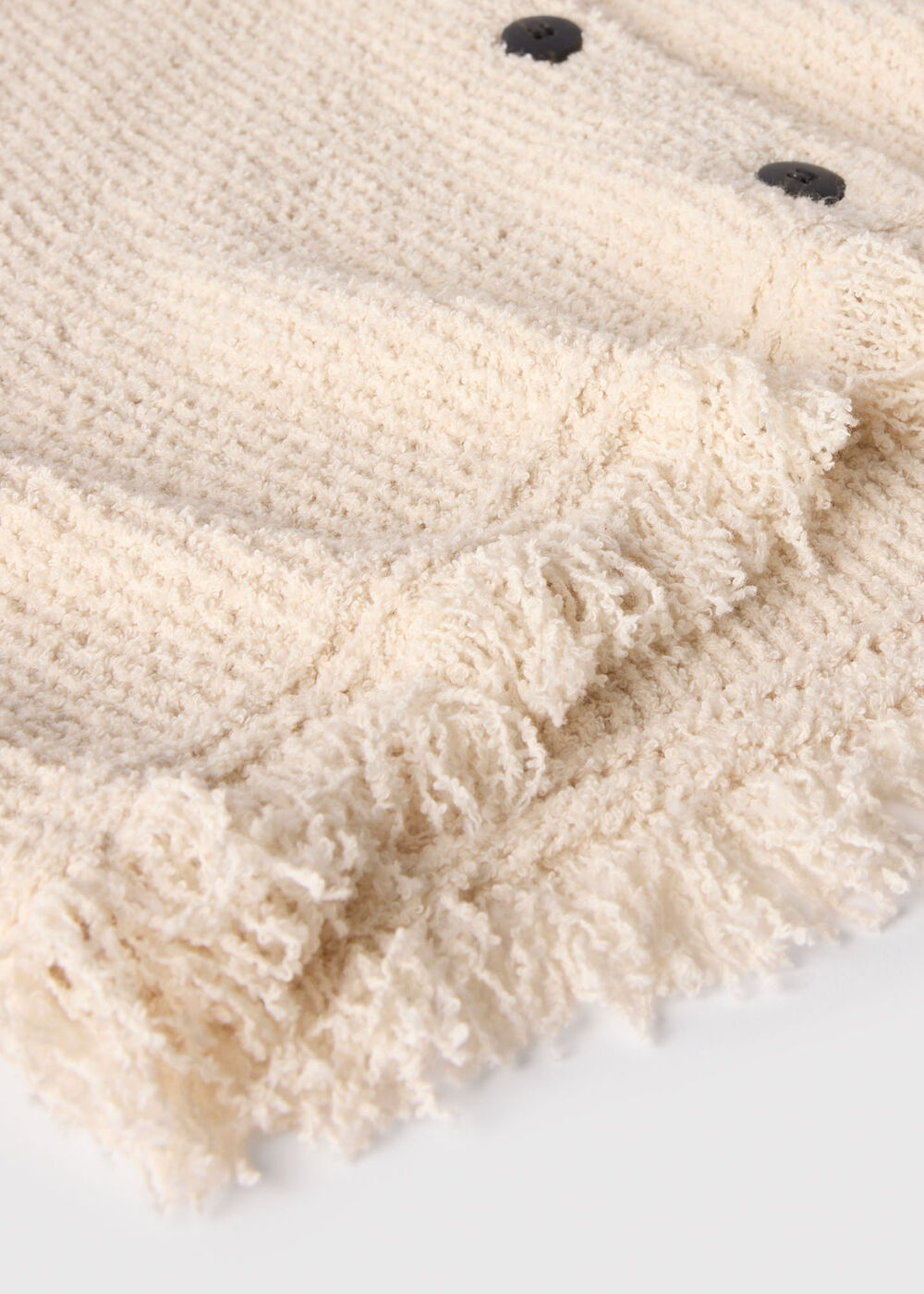 Cotton Boucle Fringe Cardigan